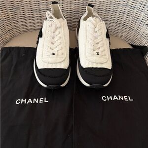 CHANEL Monochrome Knit Sneakers
